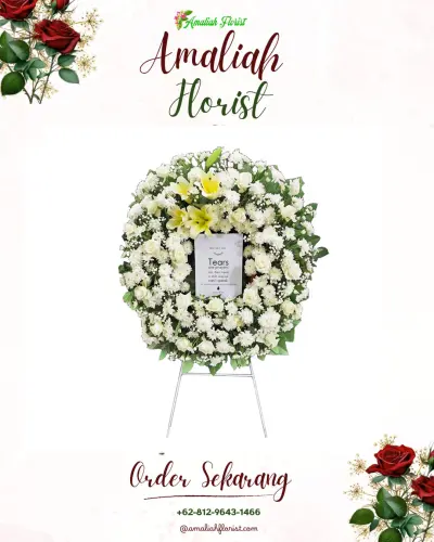 Krans Bunga Duka Cita di Slamet